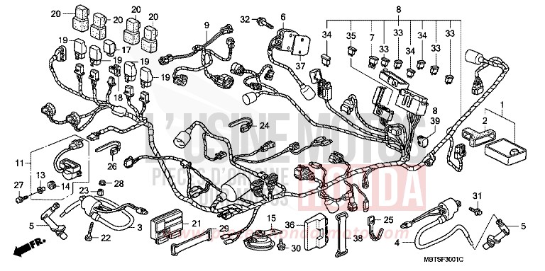 KABELBAUM (XL1000VA) von Varadero ABS SHIELD SILVER METALLIC (NH480) von 2004